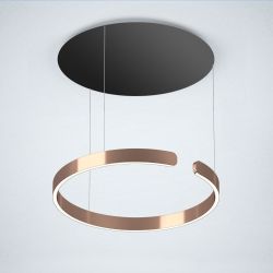 Occhio Mito sospeso 60 up LED-Pendelleuchte-Pendel Rose Gold-Schwarz matt-Ausführung variabel 50-200 cm-Wide für Tischbeleuchtung-mit Occhio air Modul-mit LED (2700K - 4000K)