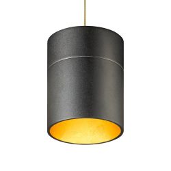 Oligo Tudor M LED-Pendelleuchte 1-flammig mit unsichtbarer Höhenverstellung-Schwarz/Gold-mit Tunable White (2200K - 5000K)