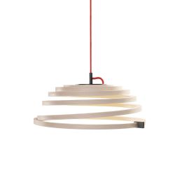 Secto Design LED-Pendelleuchte Aspiro 8000 - Birke-Kabel rot - dimmbar, mit LED (3000K)