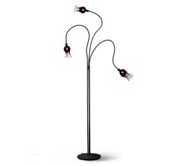 Serien Lighting Poppy Stehleuchte/Floor 3 Arm schwarz - Schirm schwarzviolett