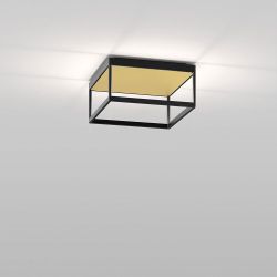 Serien Lighting Reflex² Ceiling M 150 LED-Deckenleuchte-Schwarz-Pyramidenstruktur Gold-mit LED (2700K)