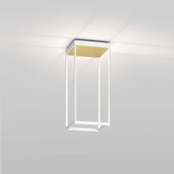 Serien Lighting Reflex² Ceiling S 450 LED-Deckenleuchte-Weiß-Pyramidenstruktur Gold-mit dim2warm (2200K - 3000K)