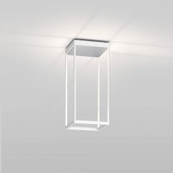 Serien Lighting Reflex² Ceiling S 450 LED-Deckenleuchte-Weiß-Pyramidenstruktur Silber-mit dim2warm (2200K - 3000K)