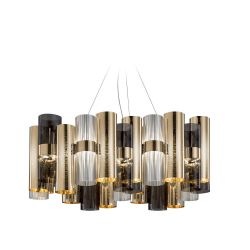 Slamp La Lollo L LED-Pendelleuchte-Gold/Fumè-mit LED (2700K)