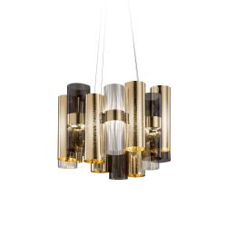 Slamp La Lollo M LED-Pendelleuchte-Gold/Fumè-mit LED (2700K)