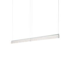 Slamp Modula Suspension Double LED-Pendelleuchte-Hellgrau-Diffusor Plissé