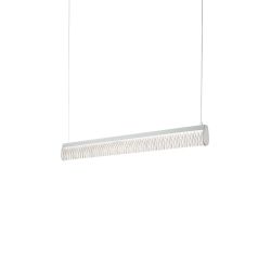 Slamp Modula Suspension LED-Pendelleuchte-Hellgrau-Diffusor Plissé