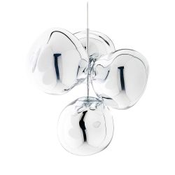 Tom Dixon Melt Chandelier Small LED-Pendelleuchte-Silber