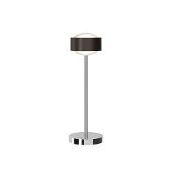 Top Light Puk! 120 Eye Table Avantgarde LED-Tischleuchte-Black Wood/Chrom-Linse matt-Höhe 370 mm-mit LED (2700K)