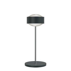 Top Light Puk! 160 Eye Table Avantgarde Tischleuchte-Anthrazit matt/Chrom-Linse matt-Höhe 370 mm-ohne Dimmer