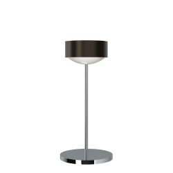 Top Light Puk! 160 Eye Table Avantgarde Tischleuchte-Black Wood/Chrom-Glas mattiert-Höhe 370 mm-mit Dimmer