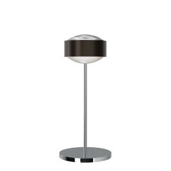 Top Light Puk! 160 Eye Table Avantgarde Tischleuchte-Black Wood/Chrom-Linse klar-Höhe 370 mm-ohne Dimmer