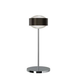 Top Light Puk! 160 Eye Table Avantgarde Tischleuchte-Black Wood/Chrom-Linse matt-Höhe 370 mm-ohne Dimmer