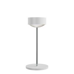 Top Light Puk! 160 Eye Table Avantgarde Tischleuchte-Weiß matt/Chrom-Glas mattiert-Höhe 370 mm-mit Dimmer