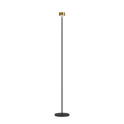 Top Light Puk! 80 Eye Floor Avantgarde Stehleuchte-Messing gebürstet/Schwarz matt-Glas mattiert-mit Dimmer