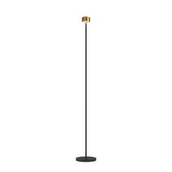 Top Light Puk! 80 Eye Floor Avantgarde Stehleuchte-Messing gebürstet/Schwarz matt-Linse klar-ohne Dimmer