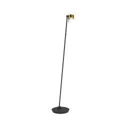 Top Light Puk! 80 Floor Avantgarde LED-Stehleuchte-Messing gebürstet/Schwarz matt-Glas matt-Linse klar-mit LED (2700K)