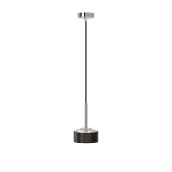 Top Light Puk! 120 Drop Avantgarde Pendelleuchte-Black Wood/Chrom-Glas mattiert