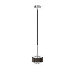 Top Light Puk! 120 Drop Avantgarde LED-Pendelleuchte-Black Wood/Chrom-Linse klar-mit LED (2700K)