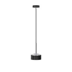 Top Light Puk! 120 Drop Avantgarde LED-Pendelleuchte-Schwarz matt/Chrom-Glas mattiert-mit LED (2700K)