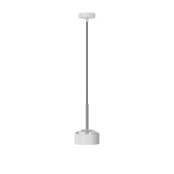 Top Light Puk! 120 Drop Avantgarde LED-Pendelleuchte-Weiß matt/Chrom-Glas mattiert-mit LED (2700K)