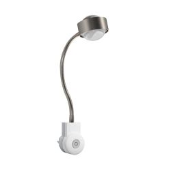 Top Light Puk Flexlight Plug Steckdosenleuchte-Nickel matt-Armlänge 30 cm-Linse matt-Linse matt