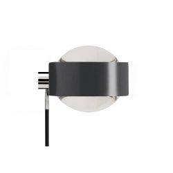 Top Light Puk Hotel LED-Wandleuchte-Anthrazit matt/Chrom-Armlänge 20 cm-Linse klar-Linse klar-mit LED (2700K)