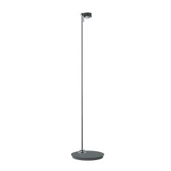 Top Light Puk Mini Floor Mini Single Stehleuchte-Anthrazit matt/Chrom-Glas matt-Linse klar-mit Dimmer