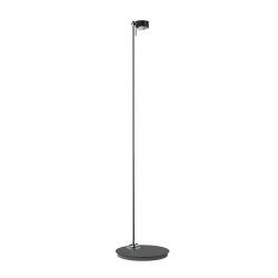 Top Light Puk Mini Floor Mini Single Stehleuchte-Schwarz matt/Chrom-Glas matt-Linse klar-ohne Dimmer