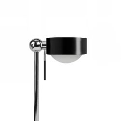 Top Light Puk Mini Table Single LED-Tischleuchte-Schwarz matt/Chrom-Glas matt-Linse matt-Höhe 600 mm-mit LED (2700K)