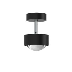 Top Light Puk Mini Turn Deckenstrahler-Schwarz matt/Chrom-Up- und Downlight-Linse klar