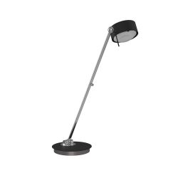 Top Light Puk! 120 Table Avantgarde LED-Tischleuchte-Schwarz matt/Chrom-Glas matt-Linse matt-Höhe 600 mm-mit LED (2700K)