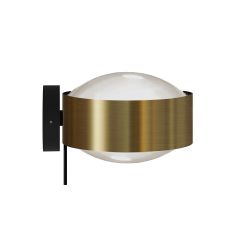 Top Light Puk! 160 Avantgarde Wall Wandleuchte-Messing gebürstet/Schwarz matt-Linse matt-Linse matt