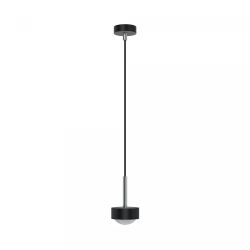 Top Light Puk Mini Long One LED-Pendelleuchte-Schwarz matt/Chrom-Linse matt-mit LED (2700K)