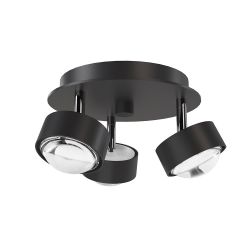 Top Light Puk Mini Turn Trio LED-Deckenleuchte-Anthrazit matt-Linse klar