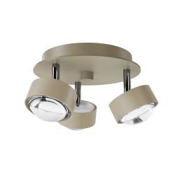 Top Light Puk Mini Turn Trio LED-Deckenleuchte-Champagner-Linse klar