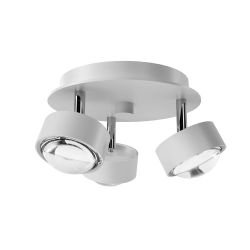 Top Light Puk Mini Turn Trio LED-Deckenleuchte-Weiß matt-Linse klar